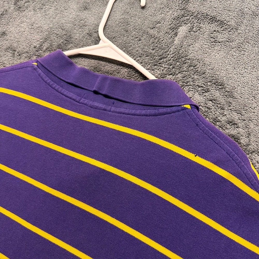 Polo Ralph Lauren Polo Shirt Mens 3XB Big Purple Yellow Striped Short Sleeve - Picture 6 of 8